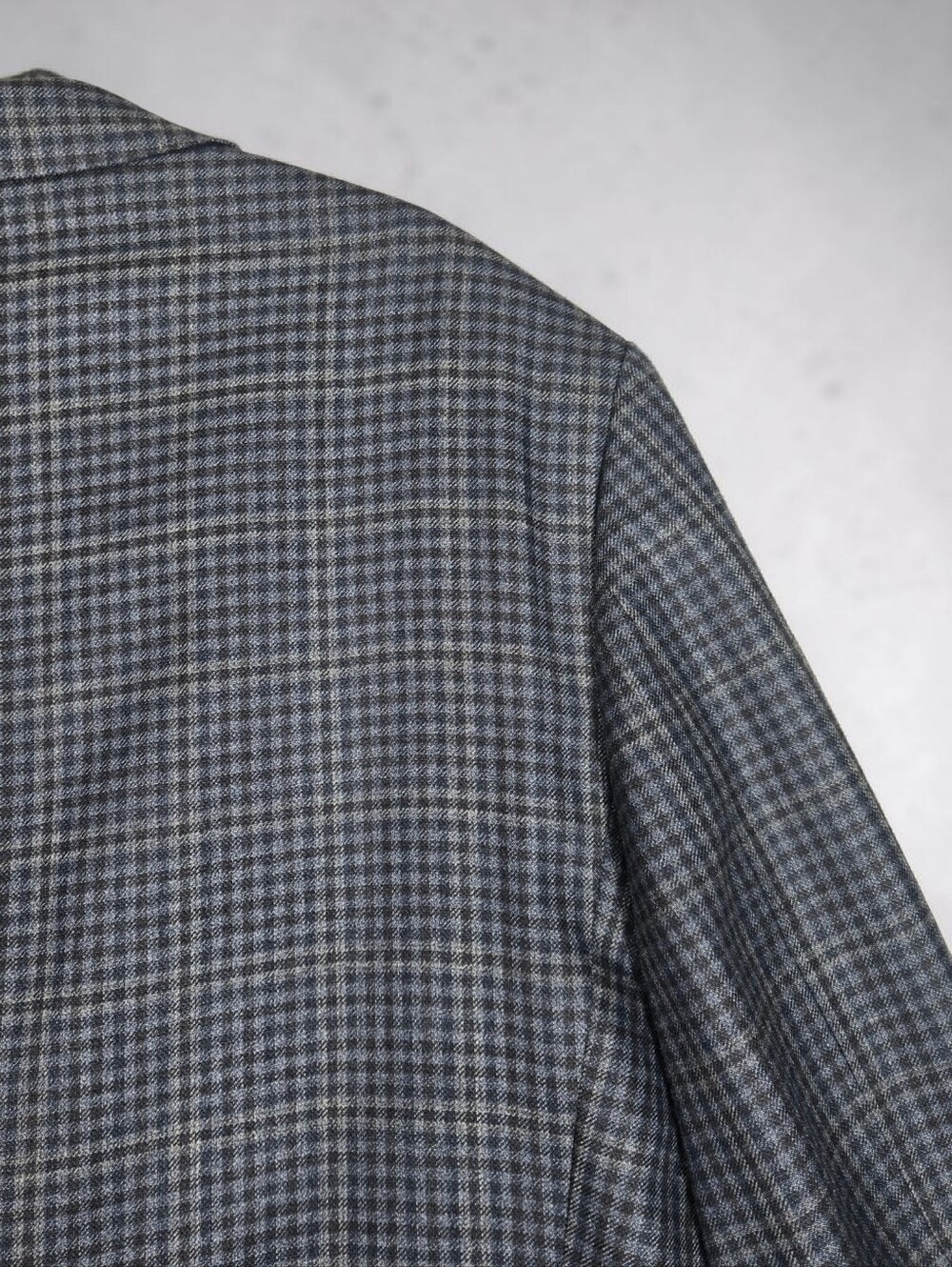 Ralph Lauren Navy Check 2 Button Men's Blazer Wool Silk Blend 46R - Picture 11 of 15